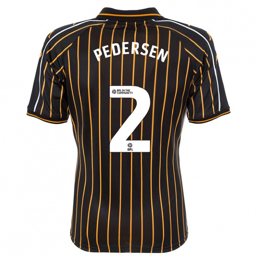 Danxen Mujer Camiseta Eden Pedersen #2 Blanco Negro 2ª Equipación 2025/26 La Camisa México
