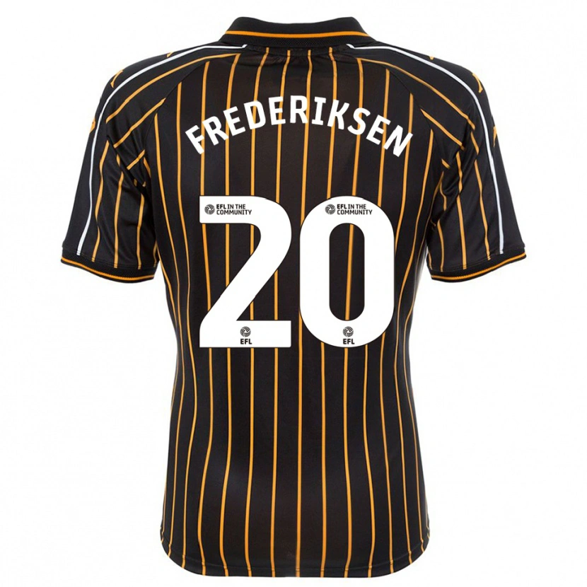 Danxen Mujer Camiseta Abbey Frederiksen #20 Blanco Negro 2ª Equipación 2025/26 La Camisa México