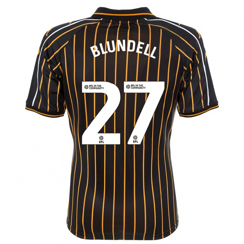 Danxen Mujer Camiseta Maddie Blundell #27 Blanco Negro 2ª Equipación 2025/26 La Camisa México