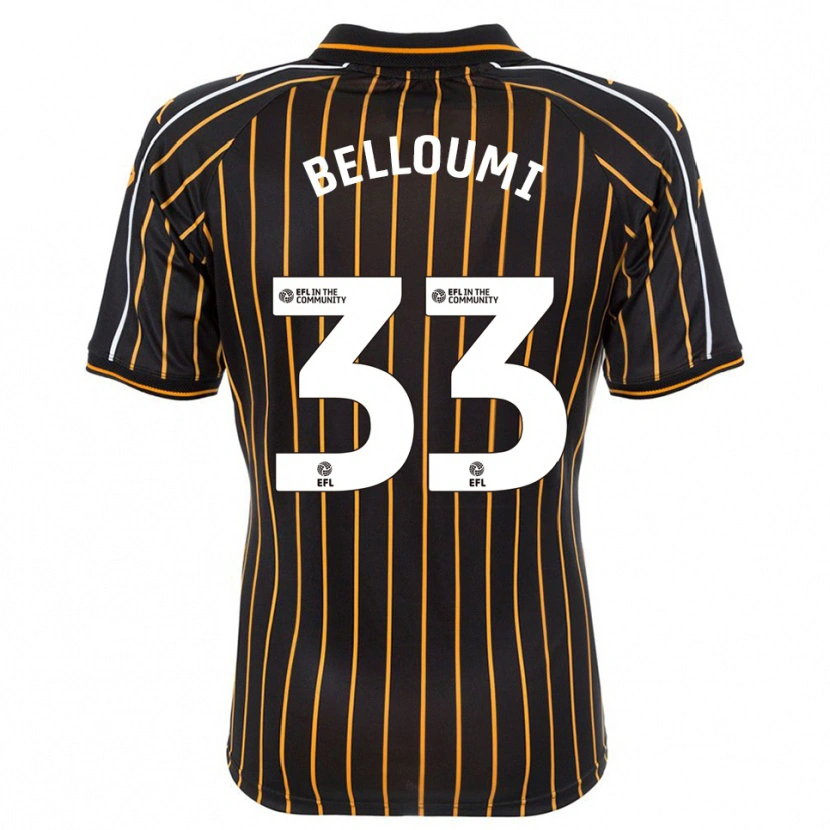 Danxen Mujer Camiseta Mohamed Belloumi #33 Blanco Negro 2ª Equipación 2025/26 La Camisa México