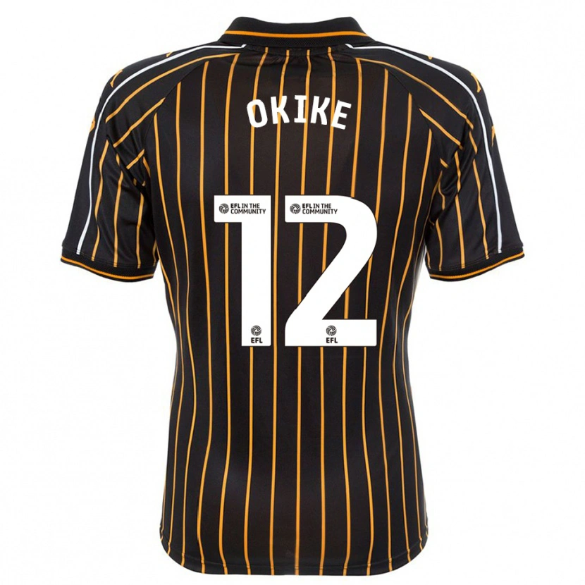 Danxen Mujer Camiseta Calvin Okike #12 Blanco Negro 2ª Equipación 2025/26 La Camisa México