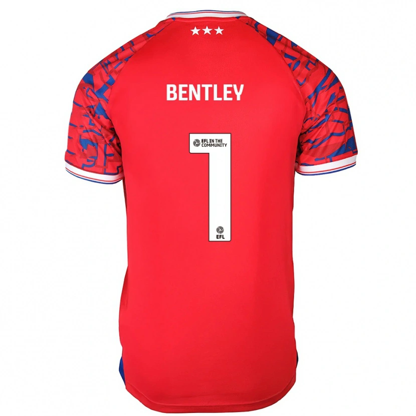 Danxen Mujer Camiseta Josh Bentley #1 Rojo Azul 2ª Equipación 2025/26 La Camisa México