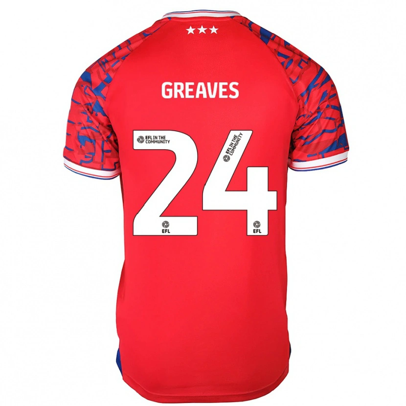 Danxen Mujer Camiseta Jacob Greaves #24 Rojo Azul 2ª Equipación 2025/26 La Camisa México