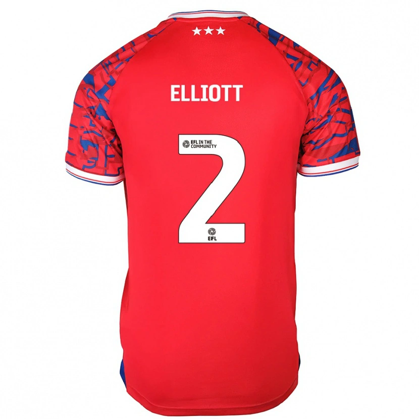 Danxen Mujer Camiseta Leon Elliott #2 Rojo Azul 2ª Equipación 2025/26 La Camisa México