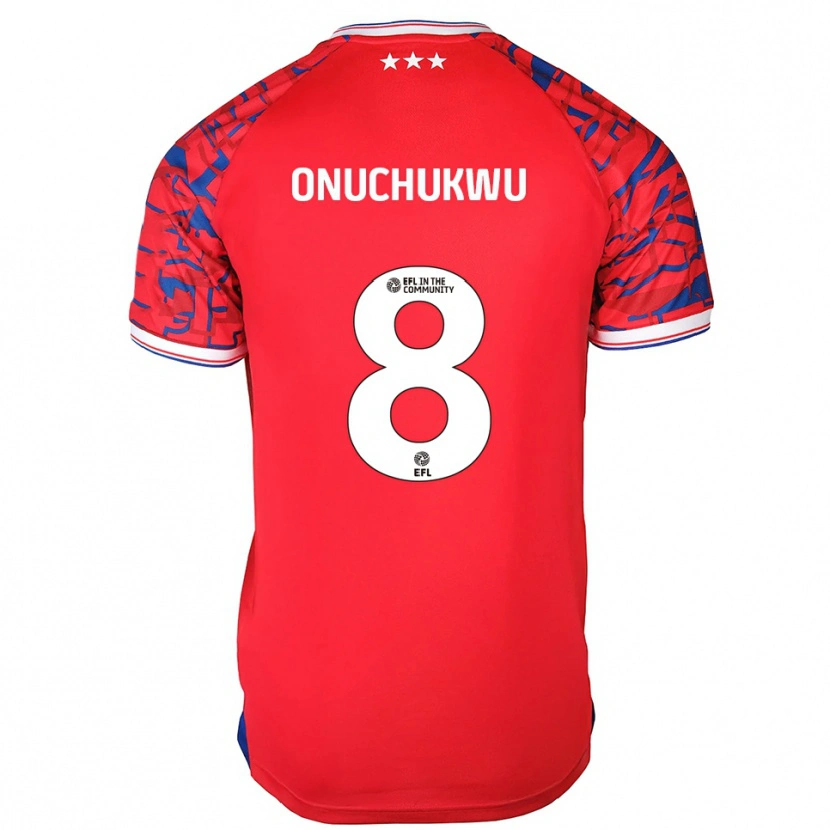 Danxen Mujer Camiseta Abube Onuchukwu #8 Rojo Azul 2ª Equipación 2025/26 La Camisa México