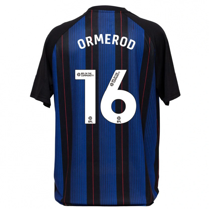 Danxen Mujer Camiseta Eddie Ormerod #16 Azul Negro 2ª Equipación 2025/26 La Camisa México