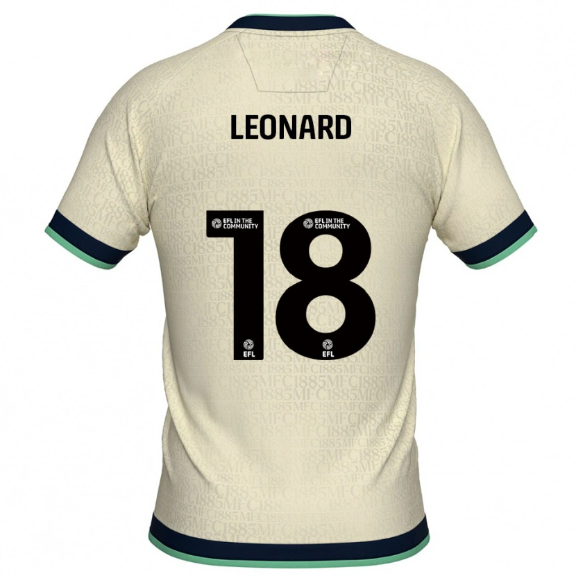 Danxen Mujer Camiseta Ryan Leonard #18 Champán Azul Marino 2ª Equipación 2025/26 La Camisa México