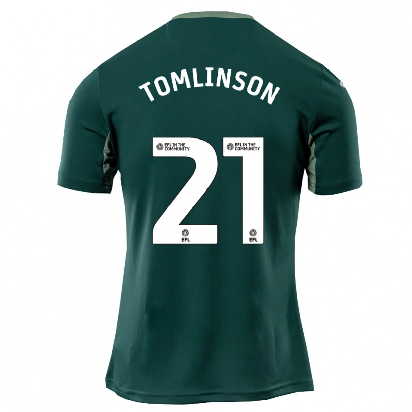 Danxen Mujer Camiseta Lauren Tomlinson #21 Verde Blanco Púrpura 2ª Equipación 2025/26 La Camisa México