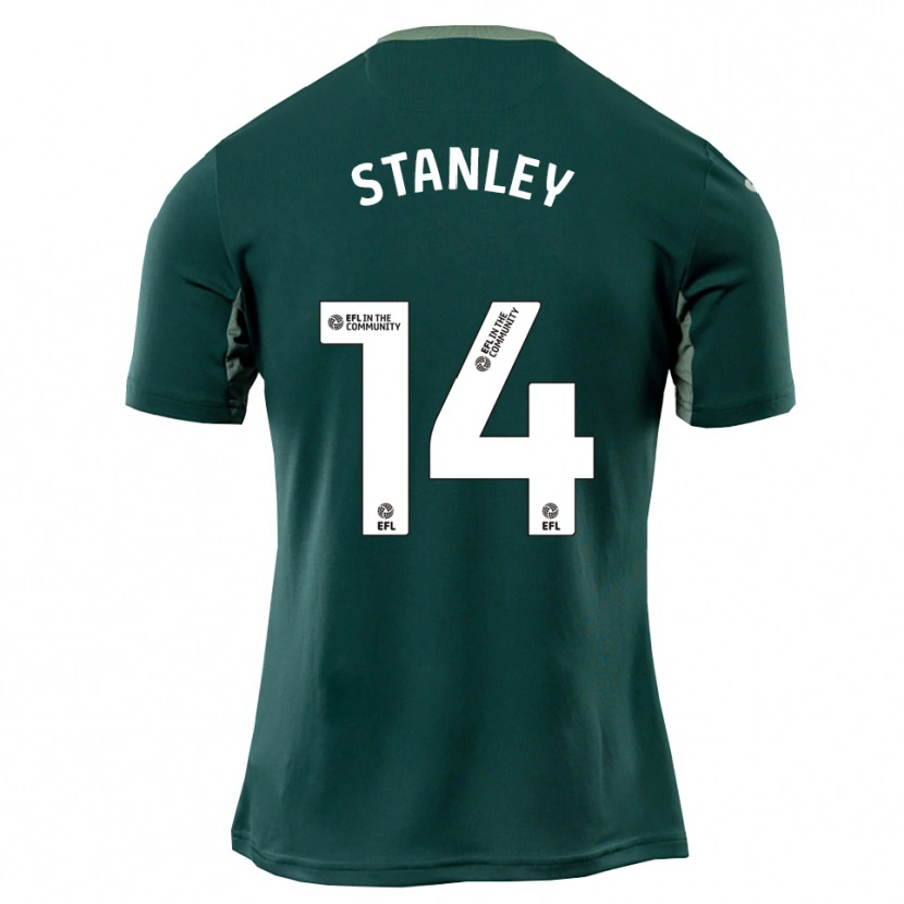 Danxen Mujer Camiseta Kathryn Stanley #14 Verde Blanco Púrpura 2ª Equipación 2025/26 La Camisa México