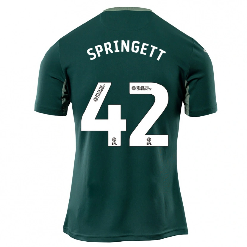 Danxen Mujer Camiseta Tony Springett #42 Verde Blanco Púrpura 2ª Equipación 2025/26 La Camisa México
