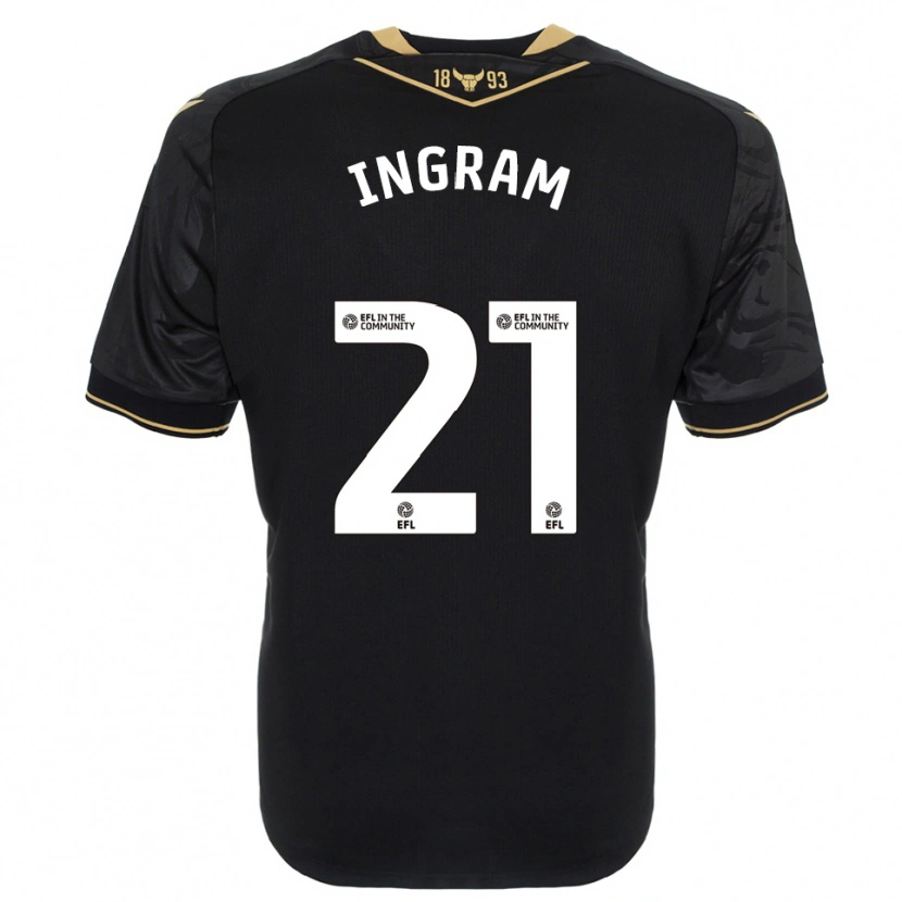 Danxen Mujer Camiseta Matt Ingram #21 Negro Oro 2ª Equipación 2025/26 La Camisa México