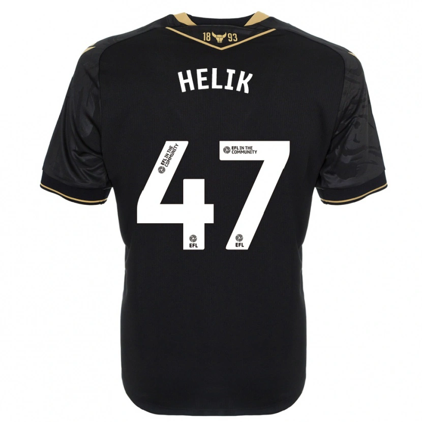 Danxen Mujer Camiseta Michal Helik #47 Negro Oro 2ª Equipación 2025/26 La Camisa México