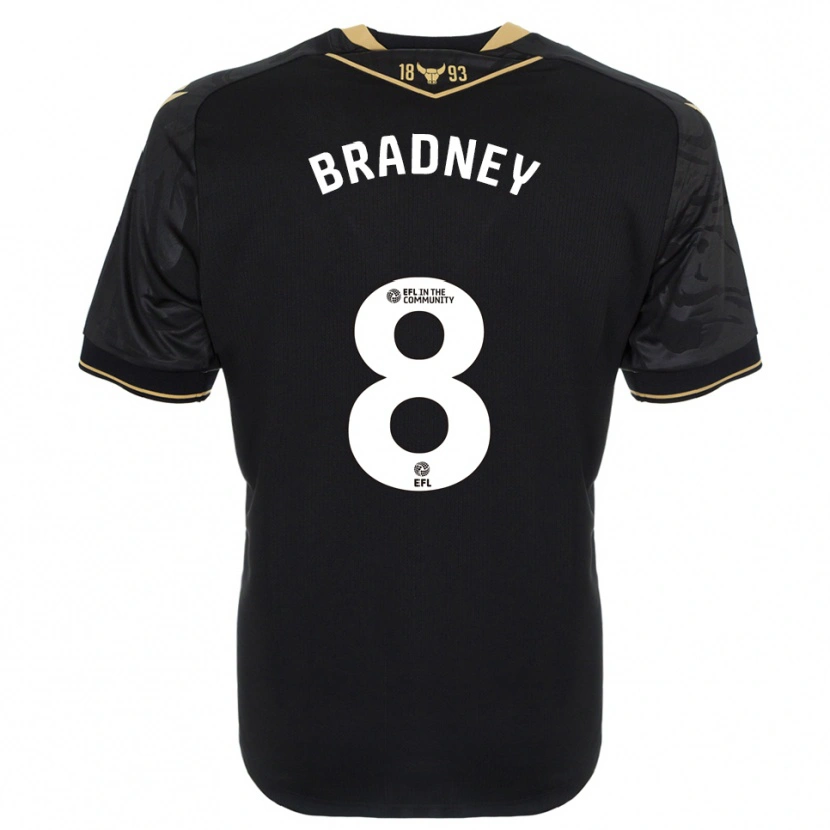 Danxen Mujer Camiseta Harrison Bradney #8 Negro Oro 2ª Equipación 2025/26 La Camisa México