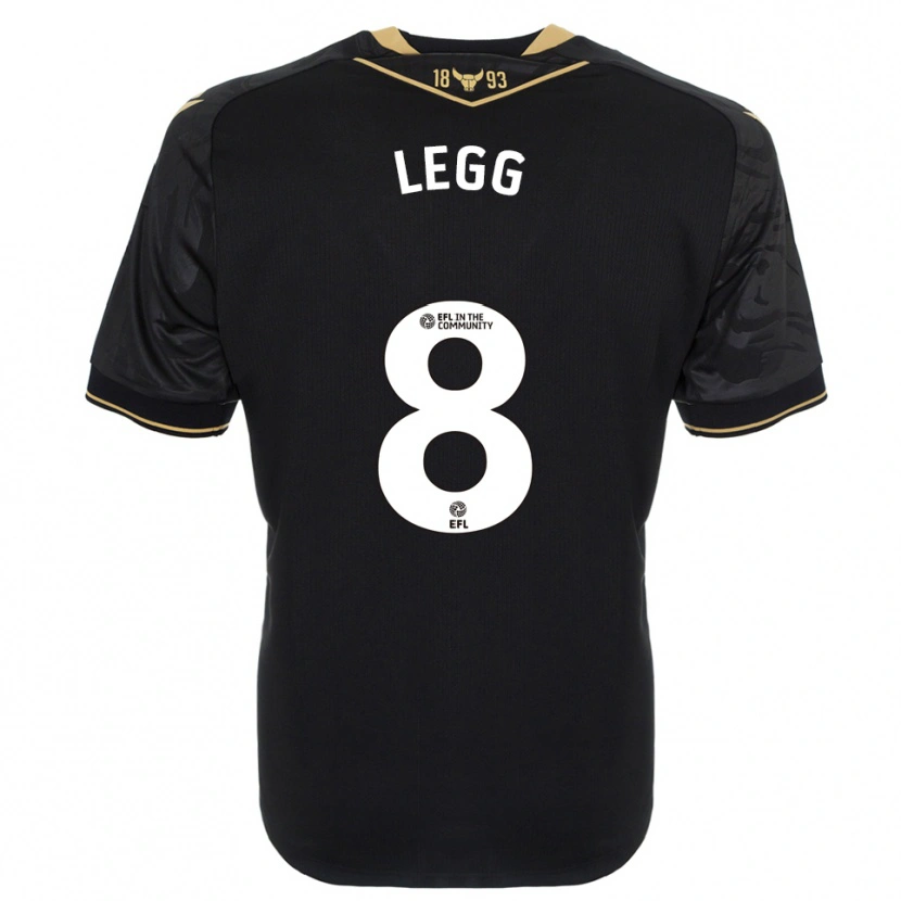 Danxen Mujer Camiseta Jenna Legg #8 Negro Oro 2ª Equipación 2025/26 La Camisa México