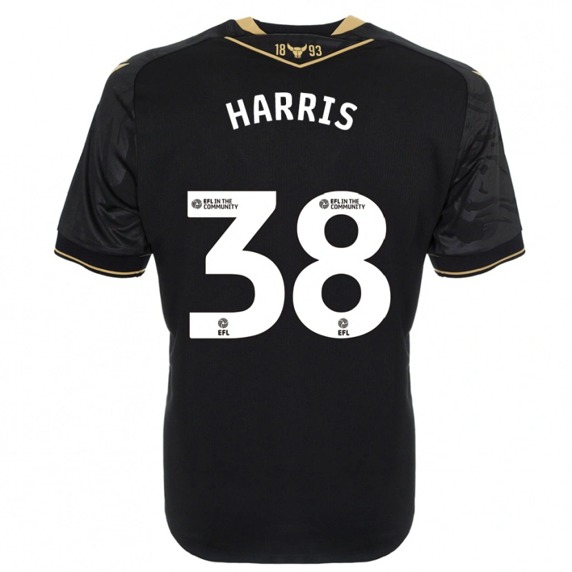 Danxen Mujer Camiseta Luke Harris #38 Negro Oro 2ª Equipación 2025/26 La Camisa México
