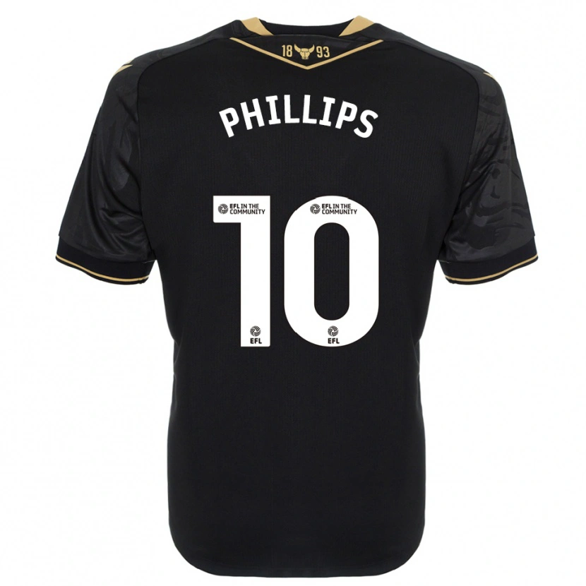 Danxen Mujer Camiseta Matt Phillips #10 Negro Oro 2ª Equipación 2025/26 La Camisa México