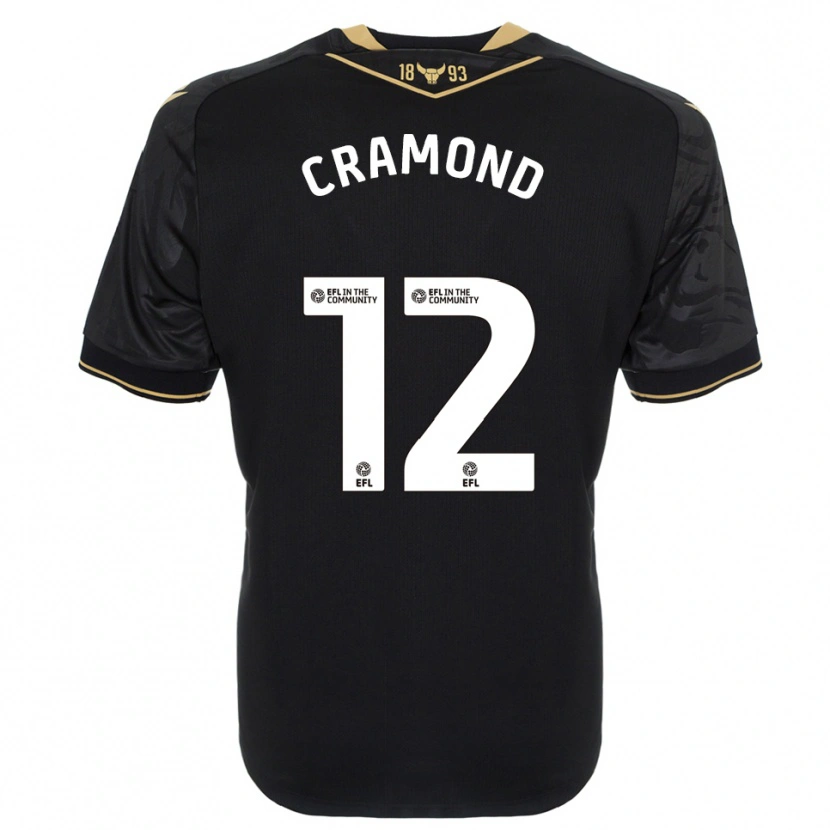 Danxen Mujer Camiseta Charlie Cramond #12 Negro Oro 2ª Equipación 2025/26 La Camisa México