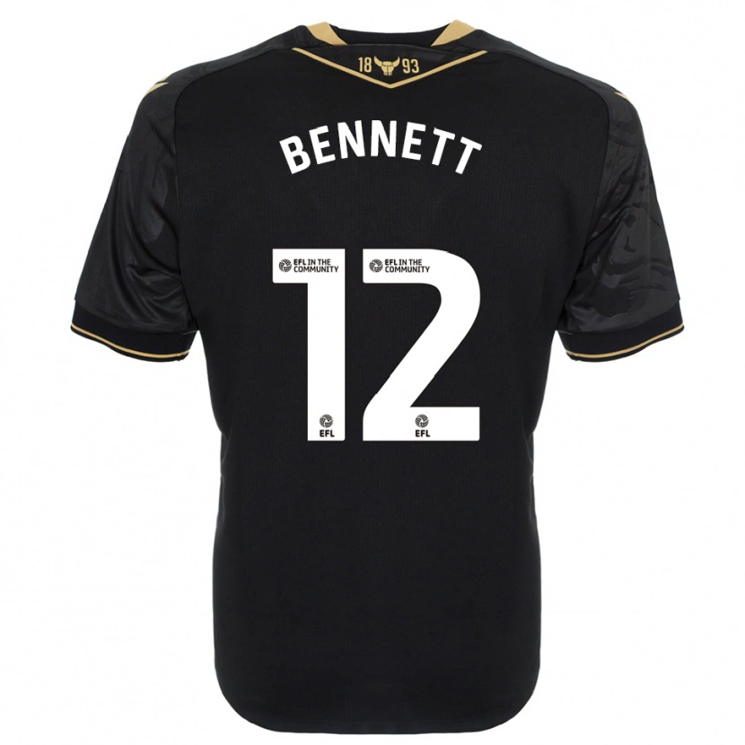 Danxen Mujer Camiseta Joe Bennett #12 Negro Oro 2ª Equipación 2025/26 La Camisa México