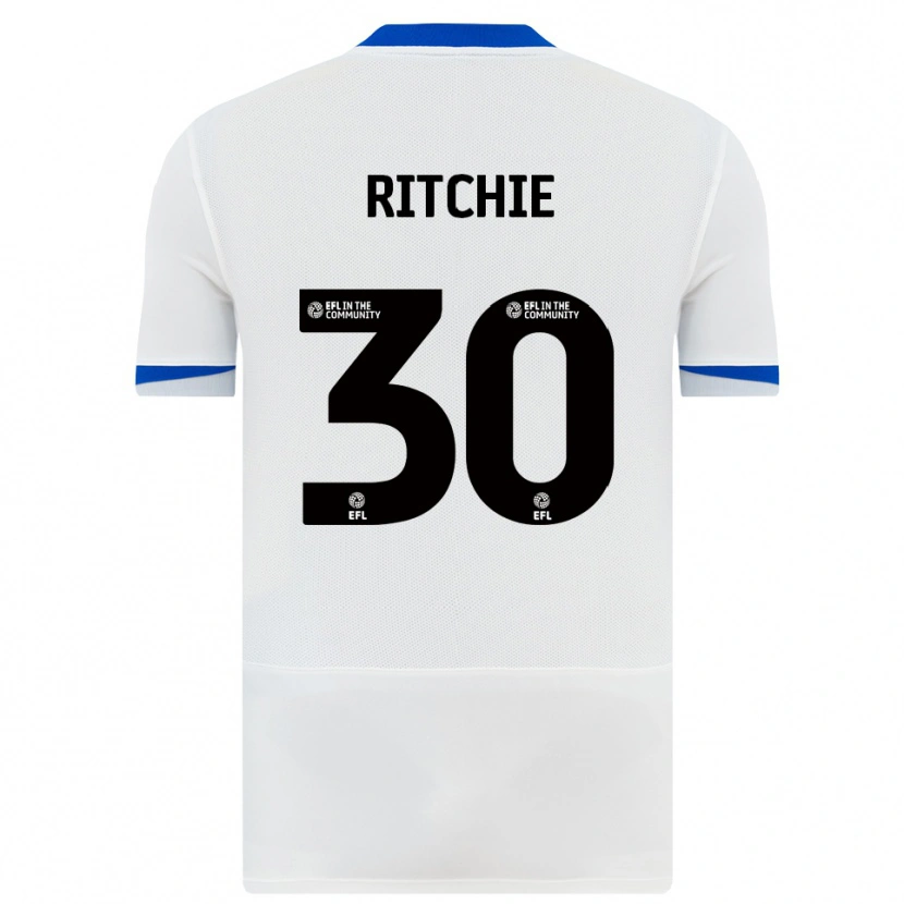 Danxen Mujer Camiseta Matt Ritchie #30 Blanco Negro 2ª Equipación 2025/26 La Camisa México
