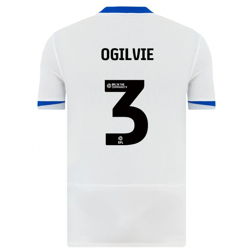 Danxen Mujer Camiseta Connor Ogilvie #3 Blanco Negro 2ª Equipación 2025/26 La Camisa México