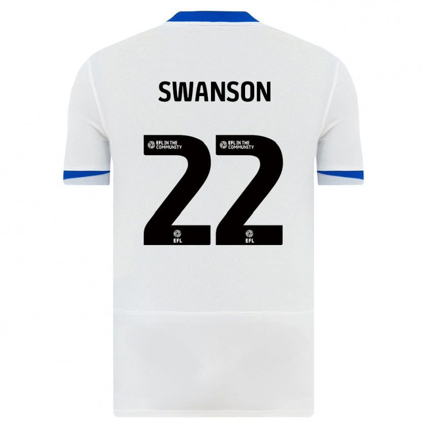 Danxen Mujer Camiseta Zak Swanson #22 Blanco Negro 2ª Equipación 2025/26 La Camisa México