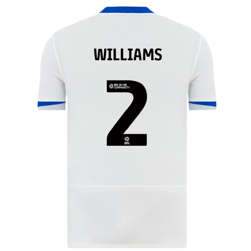 Danxen Mujer Camiseta Jordan Williams #2 Blanco Negro 2ª Equipación 2025/26 La Camisa México