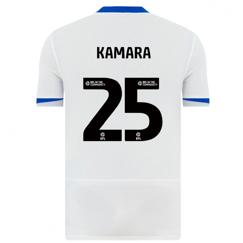 Danxen Mujer Camiseta Abdoulaye Kamara #25 Blanco Negro 2ª Equipación 2025/26 La Camisa México