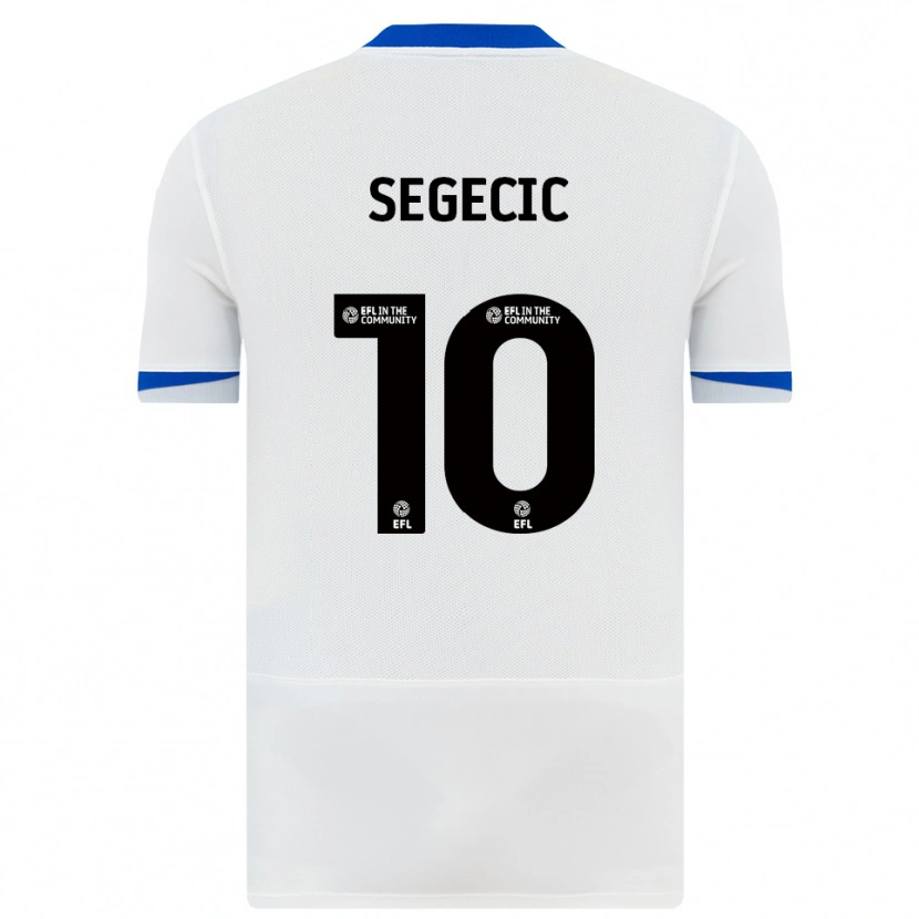 Danxen Mujer Camiseta Adrian Segecic #10 Blanco Negro 2ª Equipación 2025/26 La Camisa México