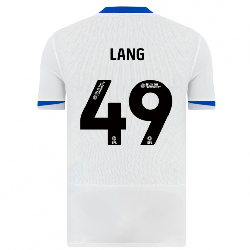 Danxen Mujer Camiseta Callum Lang #49 Blanco Negro 2ª Equipación 2025/26 La Camisa México