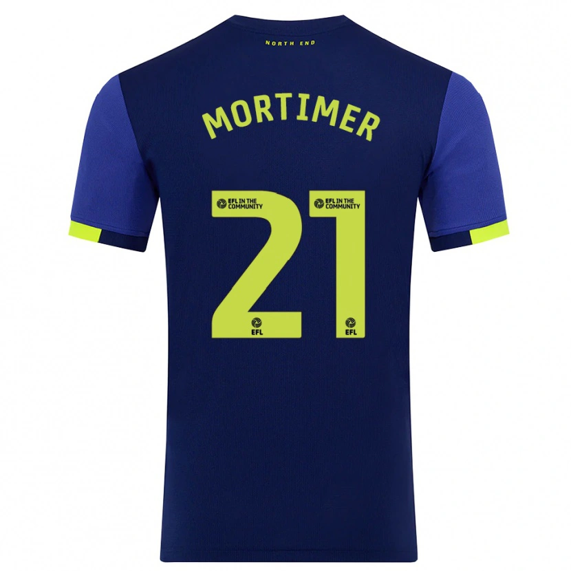 Danxen Mujer Camiseta Jodie Mortimer #21 Azul Marino Amarillo 2ª Equipación 2025/26 La Camisa México