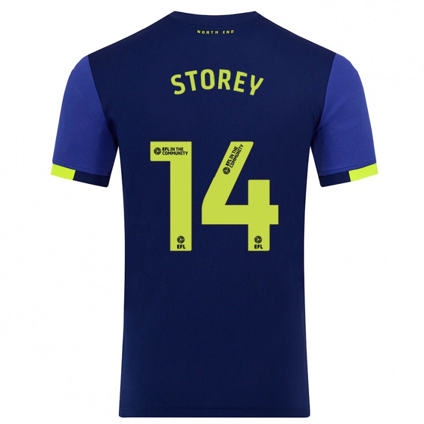 Danxen Mujer Camiseta Jordan Storey #14 Azul Marino Amarillo 2ª Equipación 2025/26 La Camisa México