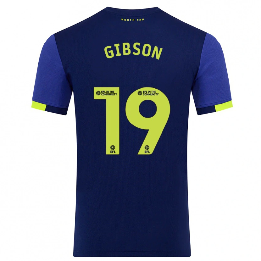Danxen Mujer Camiseta Lewis Gibson #19 Azul Marino Amarillo 2ª Equipación 2025/26 La Camisa México