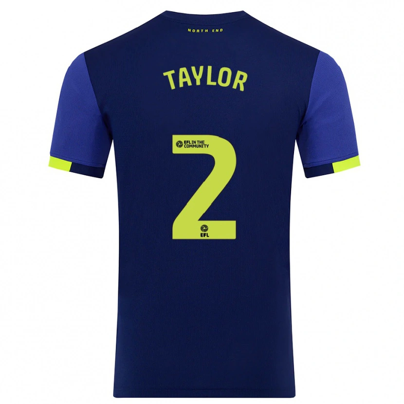 Danxen Mujer Camiseta Alex Taylor #2 Azul Marino Amarillo 2ª Equipación 2025/26 La Camisa México