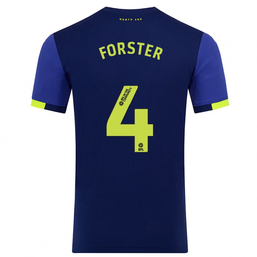 Danxen Mujer Camiseta Hannah Forster #4 Azul Marino Amarillo 2ª Equipación 2025/26 La Camisa México