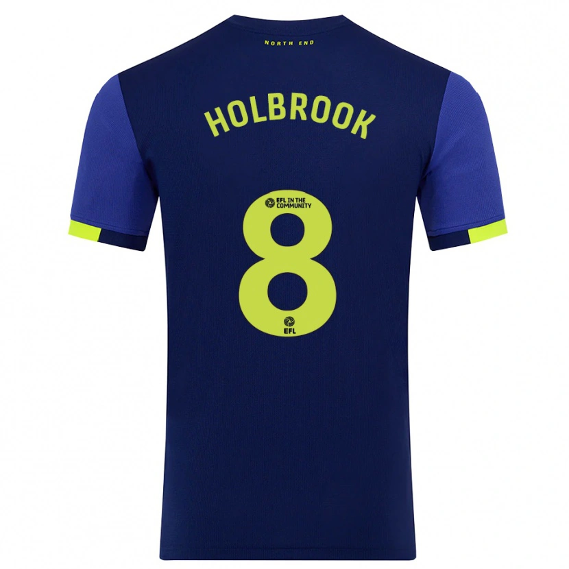 Danxen Mujer Camiseta Jess Holbrook #8 Azul Marino Amarillo 2ª Equipación 2025/26 La Camisa México
