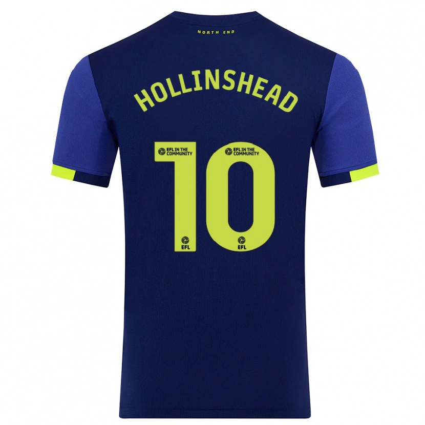 Danxen Mujer Camiseta Emily Hollinshead #10 Azul Marino Amarillo 2ª Equipación 2025/26 La Camisa México