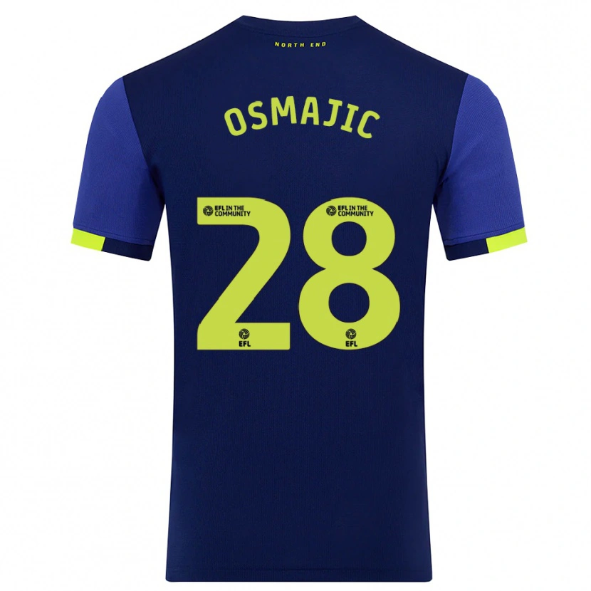Danxen Mujer Camiseta Milutin Osmajic #28 Azul Marino Amarillo 2ª Equipación 2025/26 La Camisa México