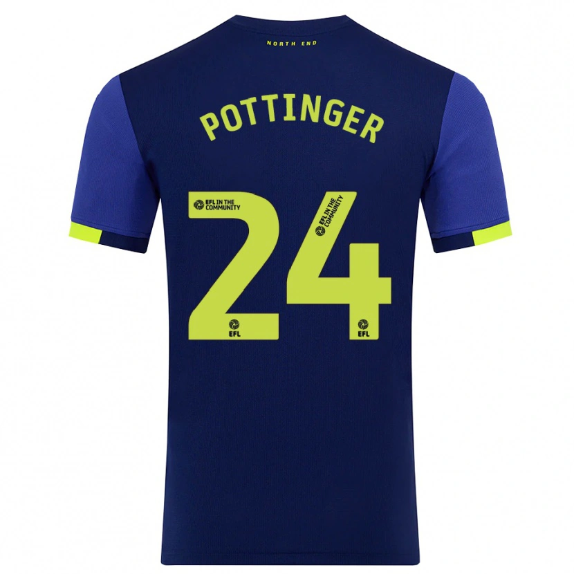 Danxen Mujer Camiseta Kaya Pottinger #24 Azul Marino Amarillo 2ª Equipación 2025/26 La Camisa México