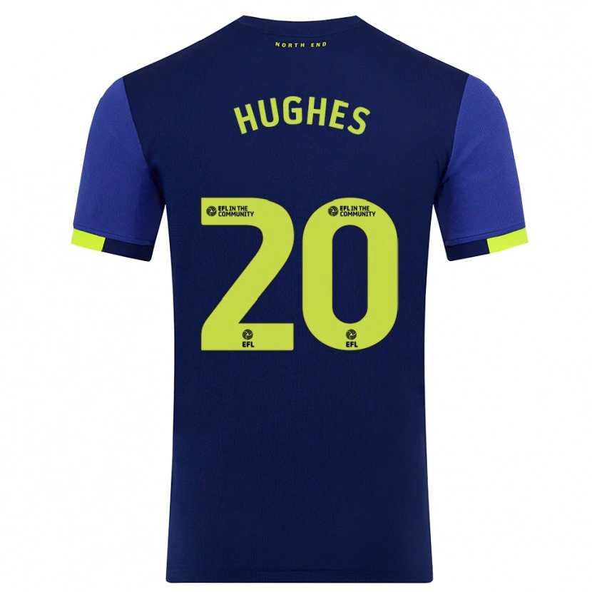 Danxen Mujer Camiseta Amy Hughes #20 Azul Marino Amarillo 2ª Equipación 2025/26 La Camisa México