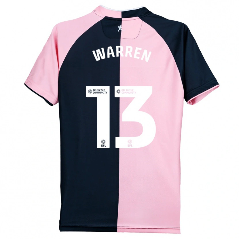 Danxen Mujer Camiseta Charlie Warren #13 Rosa Negro 2ª Equipación 2025/26 La Camisa México