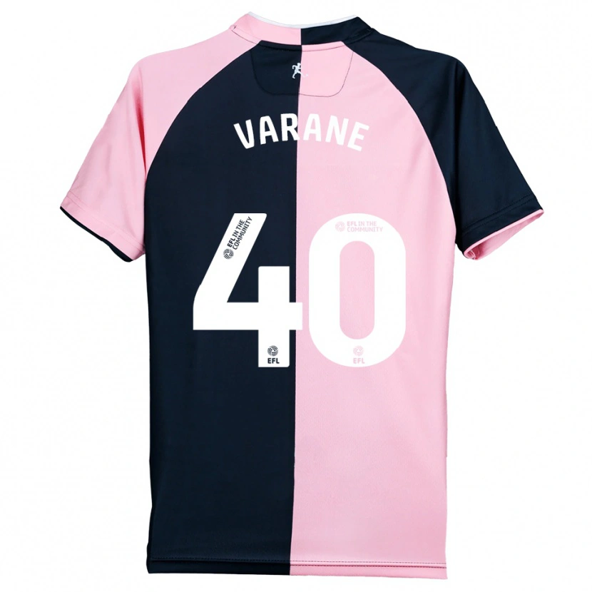 Danxen Mujer Camiseta Jonathan Varane #40 Rosa Negro 2ª Equipación 2025/26 La Camisa México