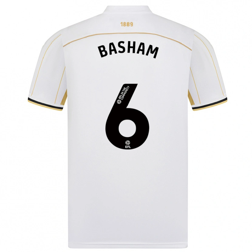 Danxen Mujer Camiseta Chris Basham #6 Blanco Oro 2ª Equipación 2025/26 La Camisa México