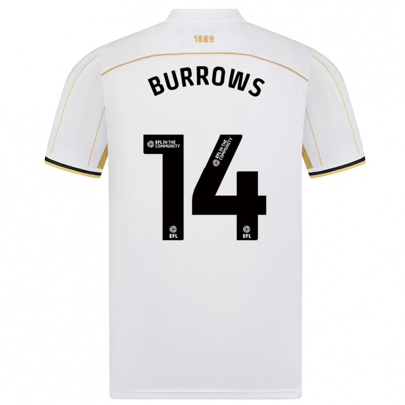 Danxen Mujer Camiseta Harrison Burrows #14 Blanco Oro 2ª Equipación 2025/26 La Camisa México