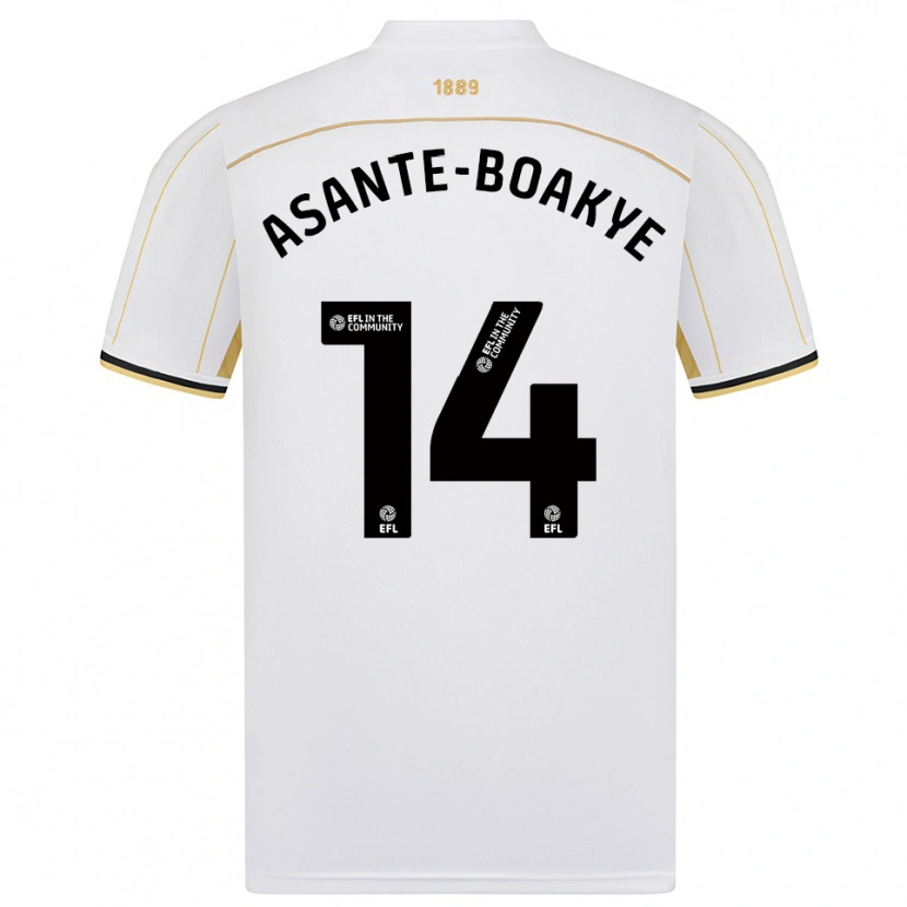 Danxen Mujer Camiseta Max Asante-Boakye #14 Blanco Oro 2ª Equipación 2025/26 La Camisa México