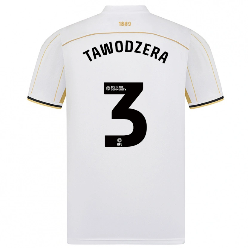 Danxen Mujer Camiseta Dylan Tawodzera #3 Blanco Oro 2ª Equipación 2025/26 La Camisa México