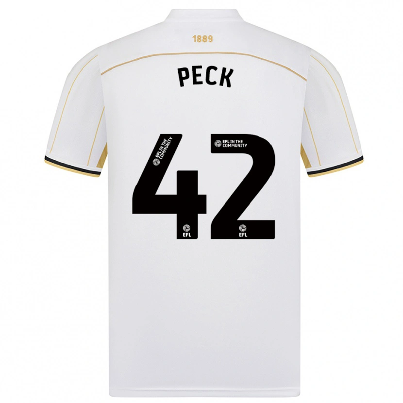 Danxen Mujer Camiseta Sydie Peck #42 Blanco Oro 2ª Equipación 2025/26 La Camisa México