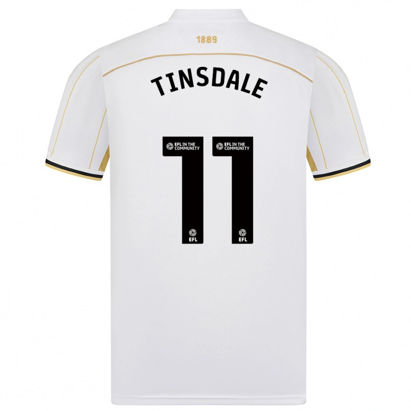 Danxen Mujer Camiseta Jay Tinsdale #11 Blanco Oro 2ª Equipación 2025/26 La Camisa México