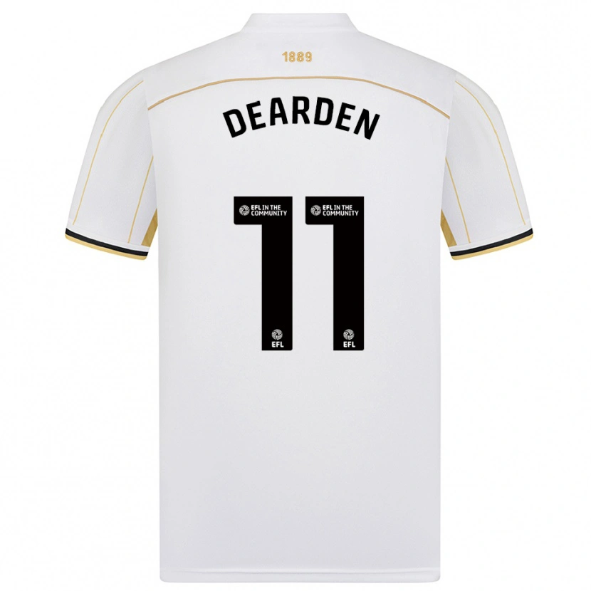 Danxen Mujer Camiseta Tom Dearden #11 Blanco Oro 2ª Equipación 2025/26 La Camisa México