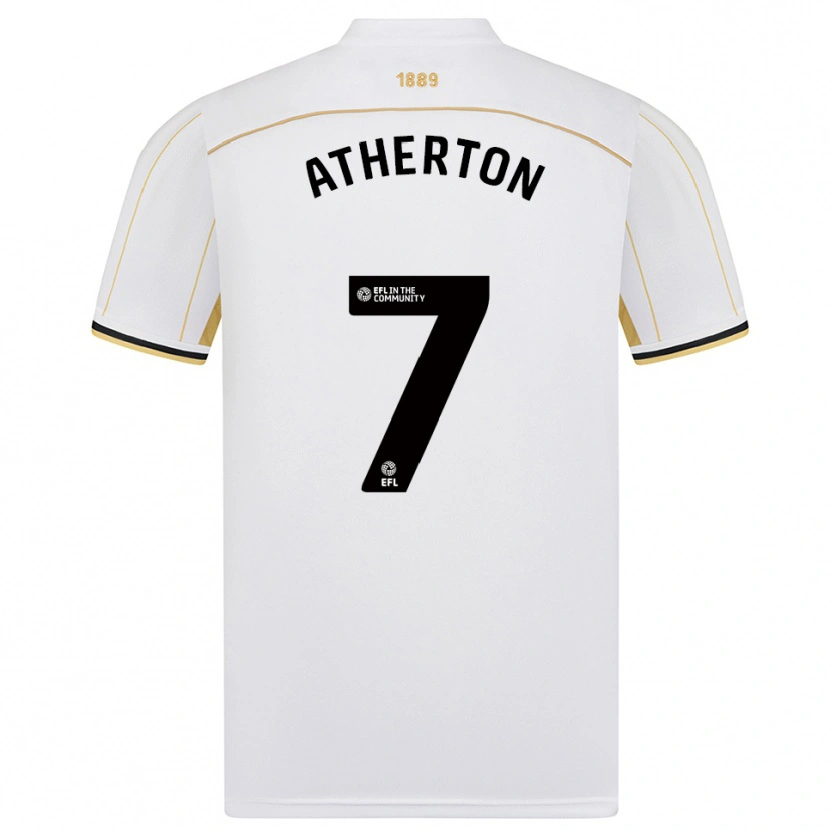 Danxen Mujer Camiseta Alfie Atherton #7 Blanco Oro 2ª Equipación 2025/26 La Camisa México