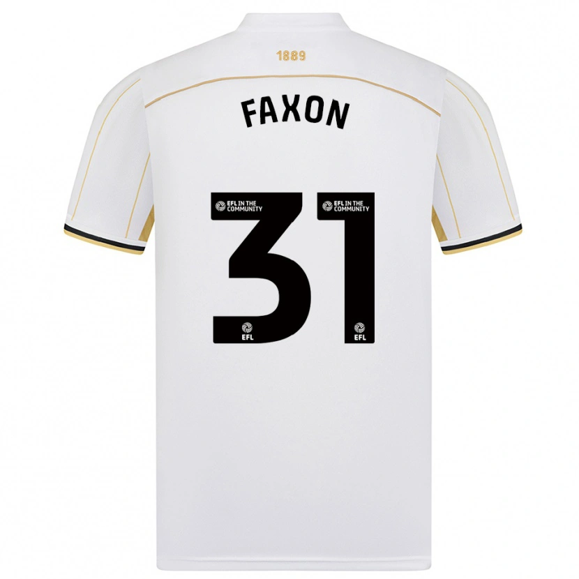 Danxen Mujer Camiseta Luke Faxon #31 Blanco Oro 2ª Equipación 2025/26 La Camisa México